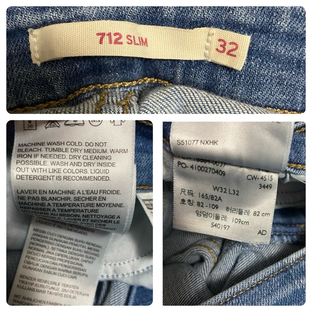 Levi’s 712 Slim Medium Washed Jeans Blue - Picture 6 of 15